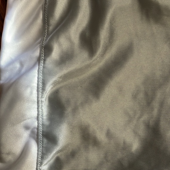 Mens size small silver Champion brand shorts with white strip and black piping. - Picture 8 of 9